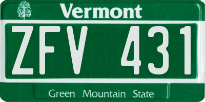 VT license plate ZFV431