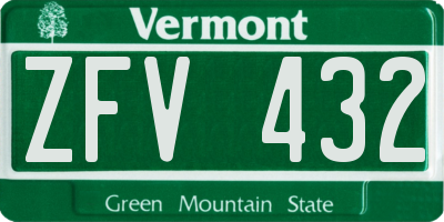 VT license plate ZFV432