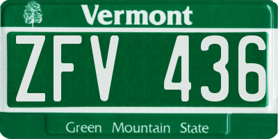 VT license plate ZFV436