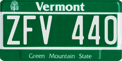 VT license plate ZFV440