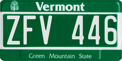 VT license plate ZFV446