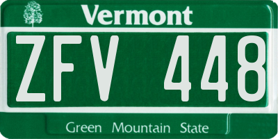 VT license plate ZFV448