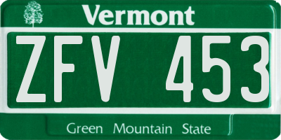 VT license plate ZFV453