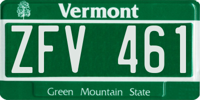VT license plate ZFV461