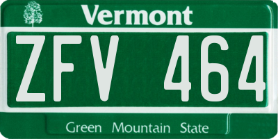 VT license plate ZFV464