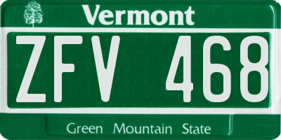 VT license plate ZFV468