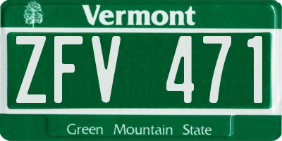VT license plate ZFV471