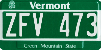 VT license plate ZFV473