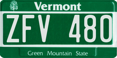 VT license plate ZFV480