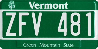 VT license plate ZFV481