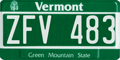 VT license plate ZFV483