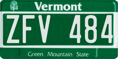 VT license plate ZFV484