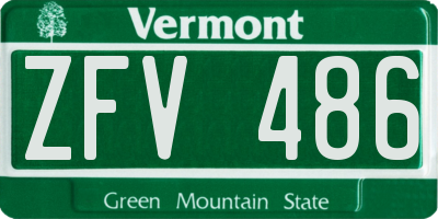 VT license plate ZFV486