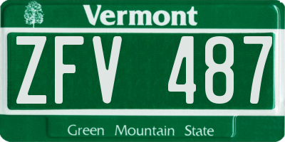 VT license plate ZFV487