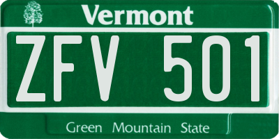 VT license plate ZFV501