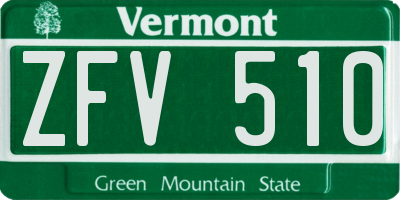 VT license plate ZFV510
