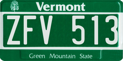 VT license plate ZFV513