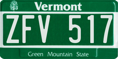 VT license plate ZFV517