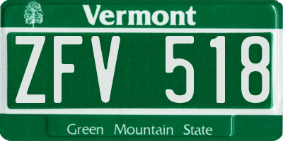 VT license plate ZFV518