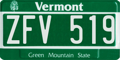 VT license plate ZFV519
