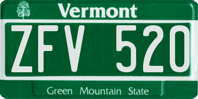VT license plate ZFV520
