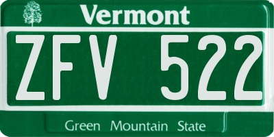 VT license plate ZFV522