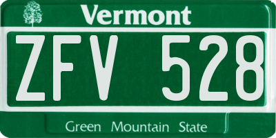 VT license plate ZFV528