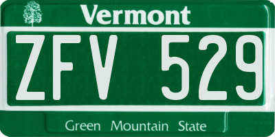 VT license plate ZFV529