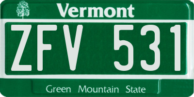 VT license plate ZFV531