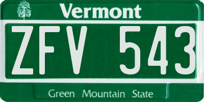 VT license plate ZFV543