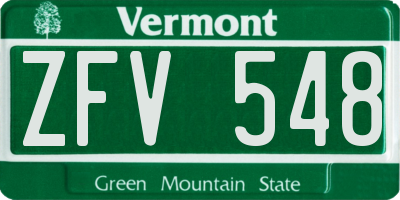 VT license plate ZFV548