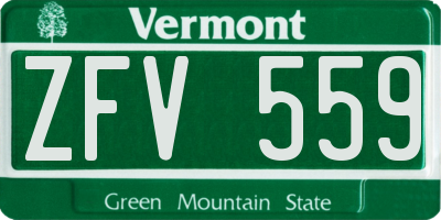 VT license plate ZFV559