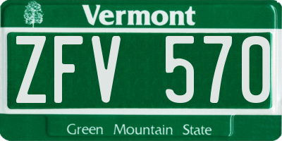 VT license plate ZFV570