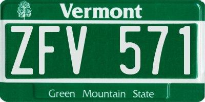 VT license plate ZFV571