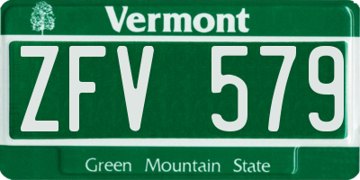 VT license plate ZFV579