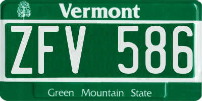 VT license plate ZFV586