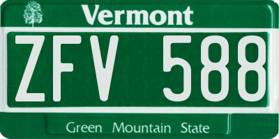 VT license plate ZFV588