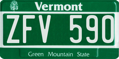 VT license plate ZFV590
