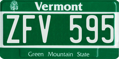 VT license plate ZFV595