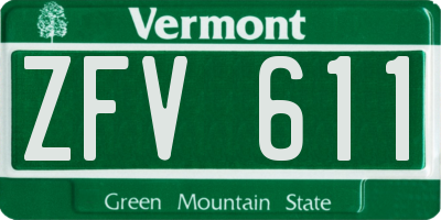 VT license plate ZFV611