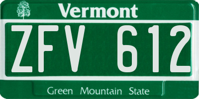 VT license plate ZFV612