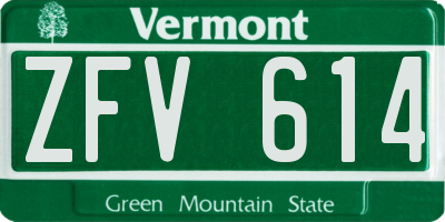 VT license plate ZFV614