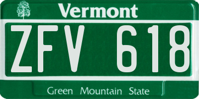 VT license plate ZFV618