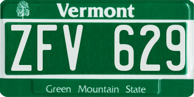 VT license plate ZFV629