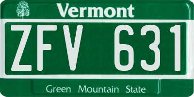 VT license plate ZFV631