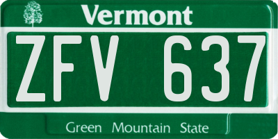 VT license plate ZFV637