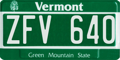 VT license plate ZFV640