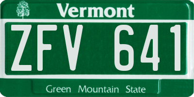 VT license plate ZFV641