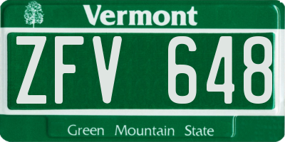 VT license plate ZFV648