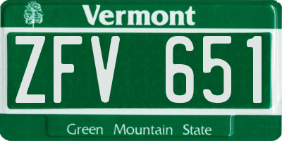 VT license plate ZFV651